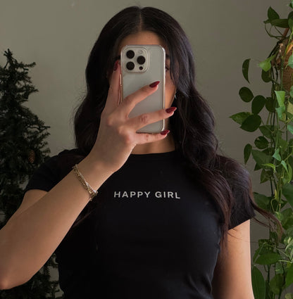 Happy Girl Club Cropped T-Shirt