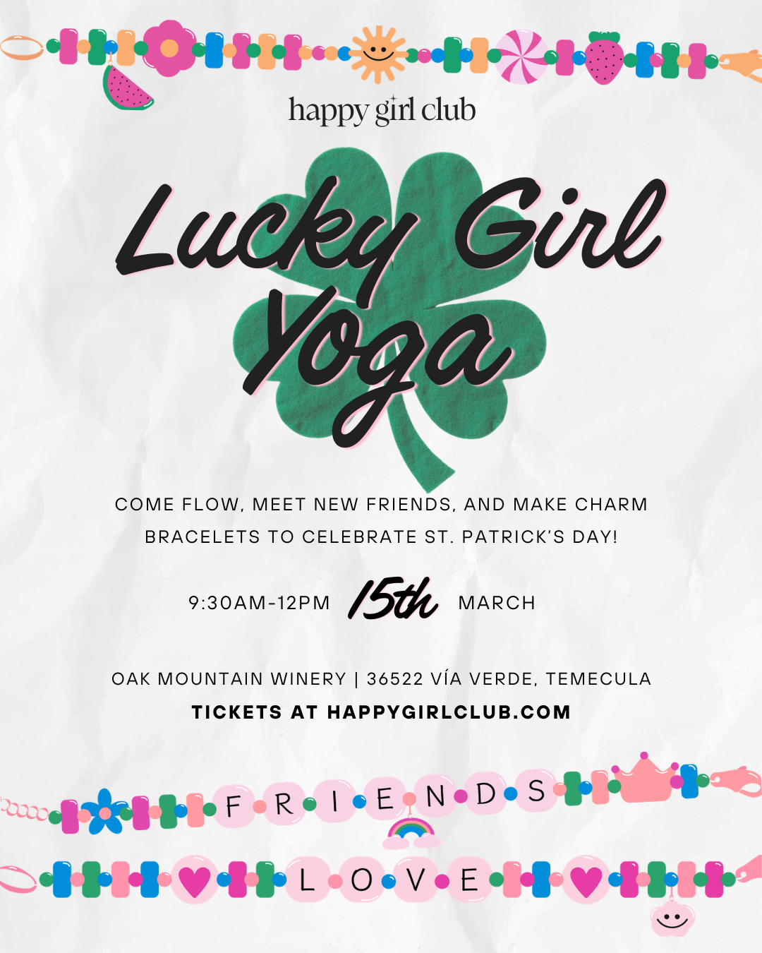 Lucky Girl Yoga Flow & Charm Bracelet Meetup