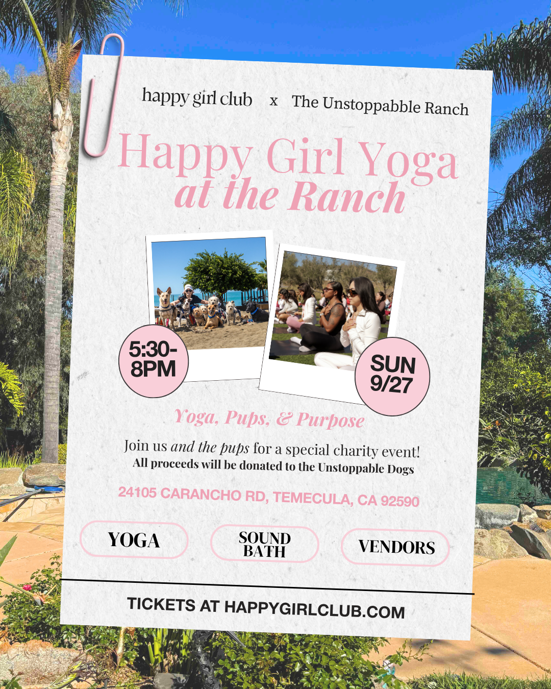 Temecula Happy Girl Yoga at the Ranch