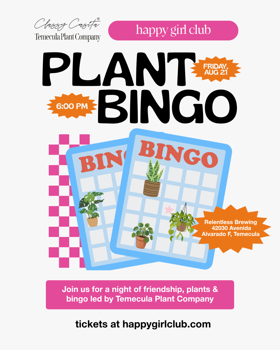 Happy Girl Plant Bingo