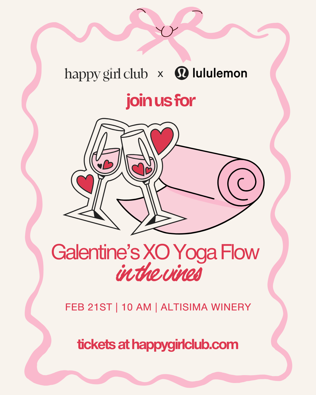 Galentine's XO Yoga Flow sponsored by Lululemon Temecula