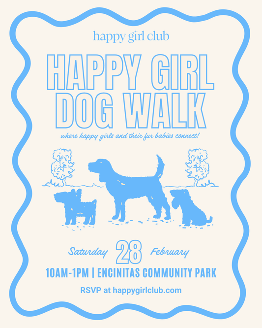 Happy Girl Dog Walk